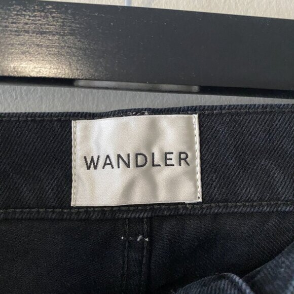 Wandler Comfort Poppy Black Straight Leg Black Denim Jeans - Picture 4 of 10